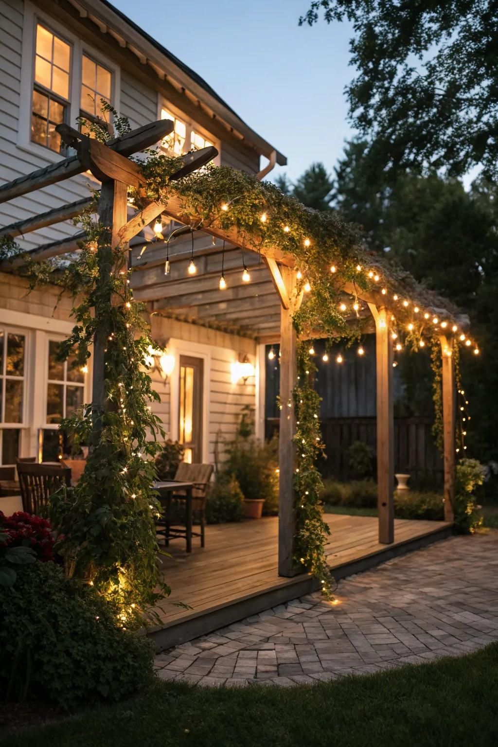 7. Light Up Your Pergola After Dark