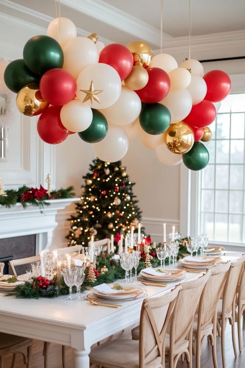 12. Hanging balloon ornaments above the dinner table - photo 2