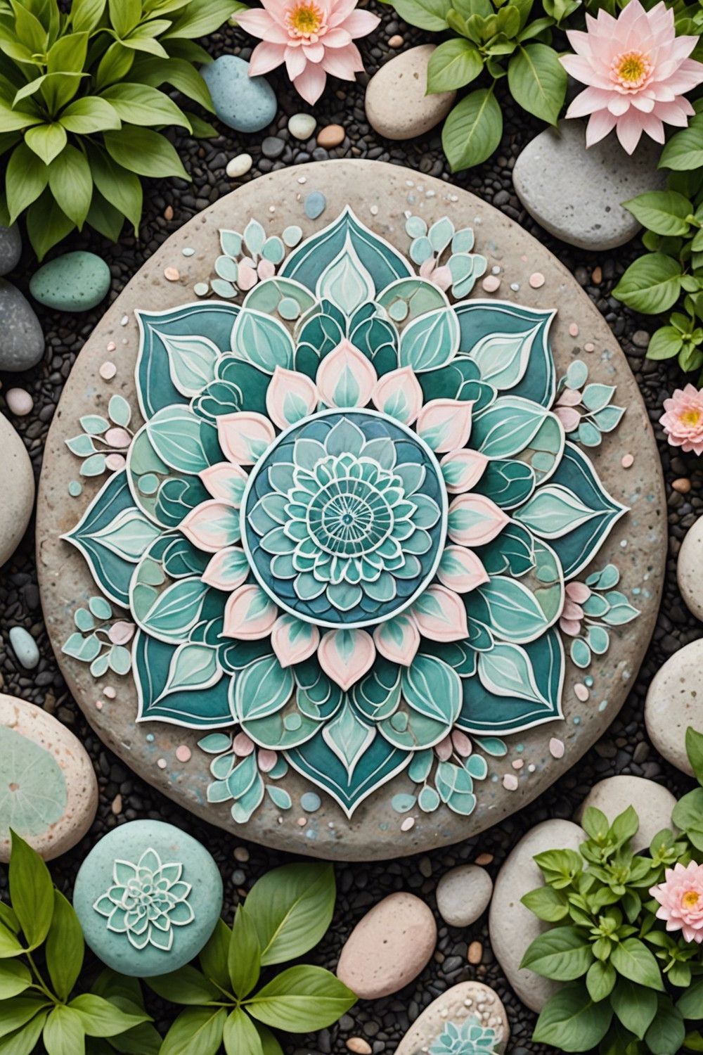 Pastel Rock Mandala Designs