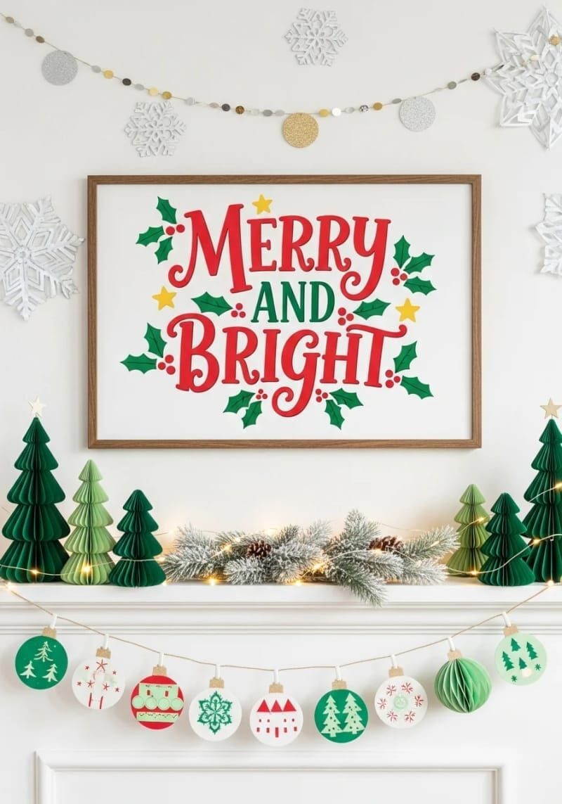 8. Hand-lettered SVG wall art with classic holiday phrases - photo 3