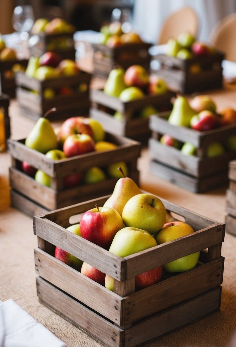 9) Fill Wooden Crates With Apples and Pears