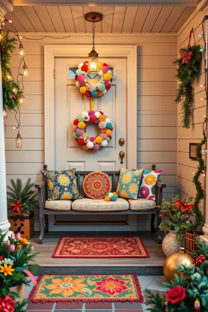 Fun Pom-Pom Wreath Ideas for Christmas