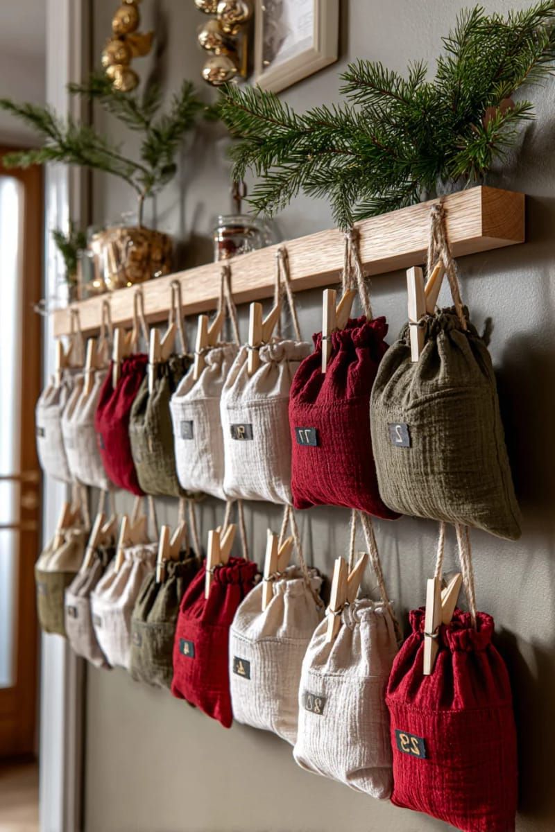 27. Wall advent calendar with fabric pouches - photo 3