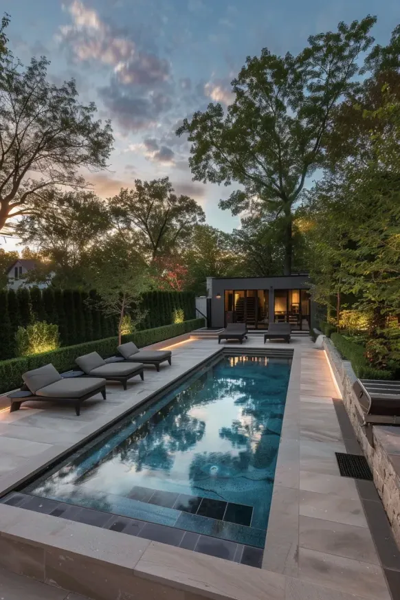 Modern Pool Lighting and Landscaping Ideas