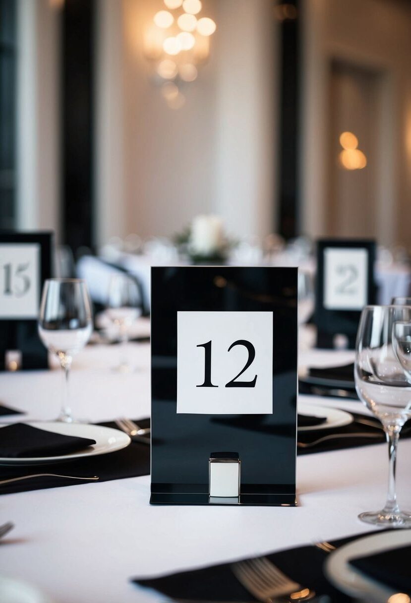 15) Monochrome Table Number Ideas