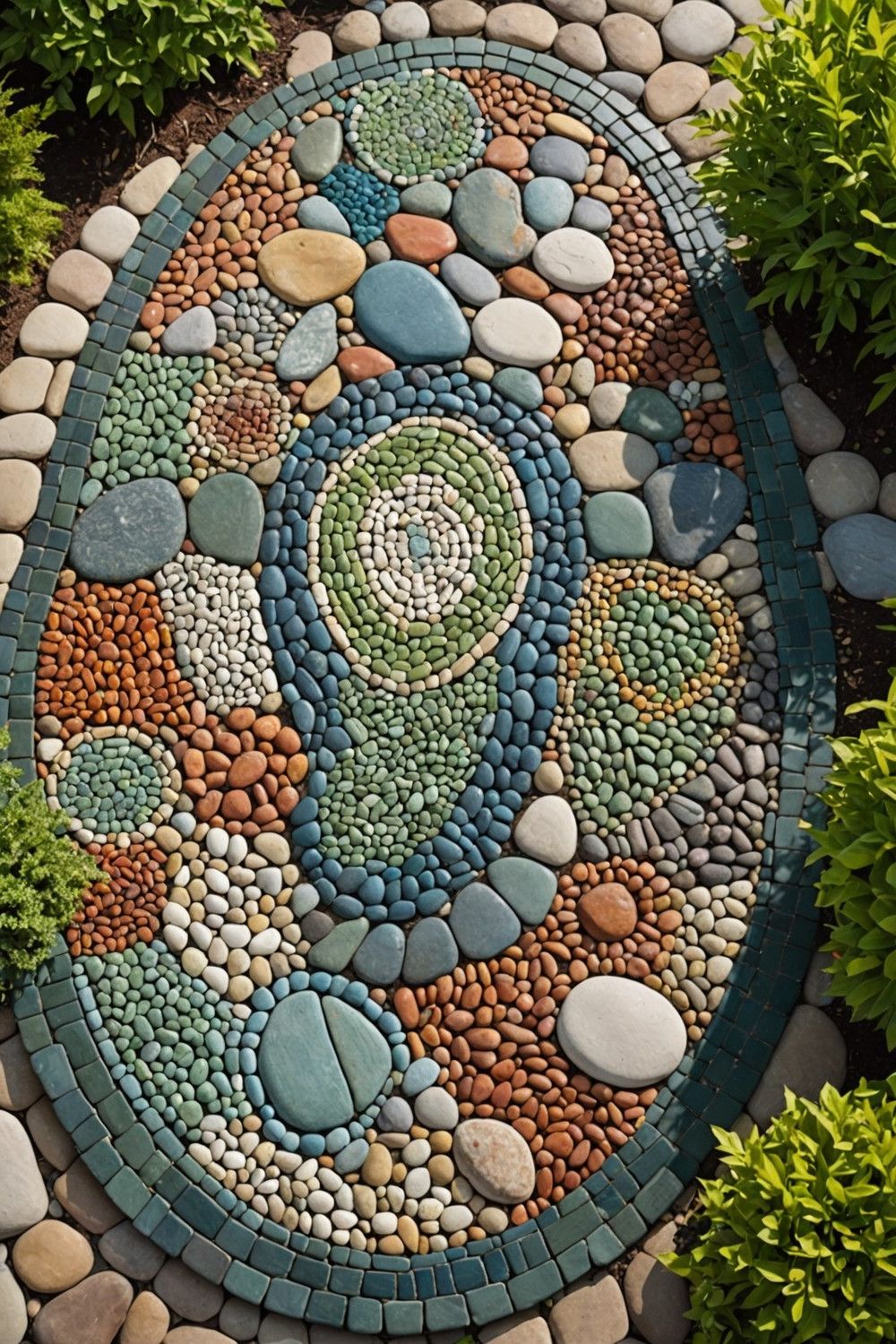 Building a Mosaic Pebble Patio