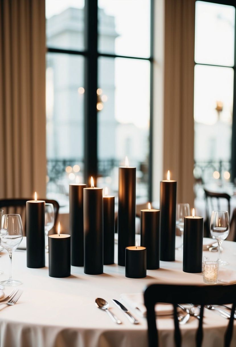 8) Matte Black Candle Holders