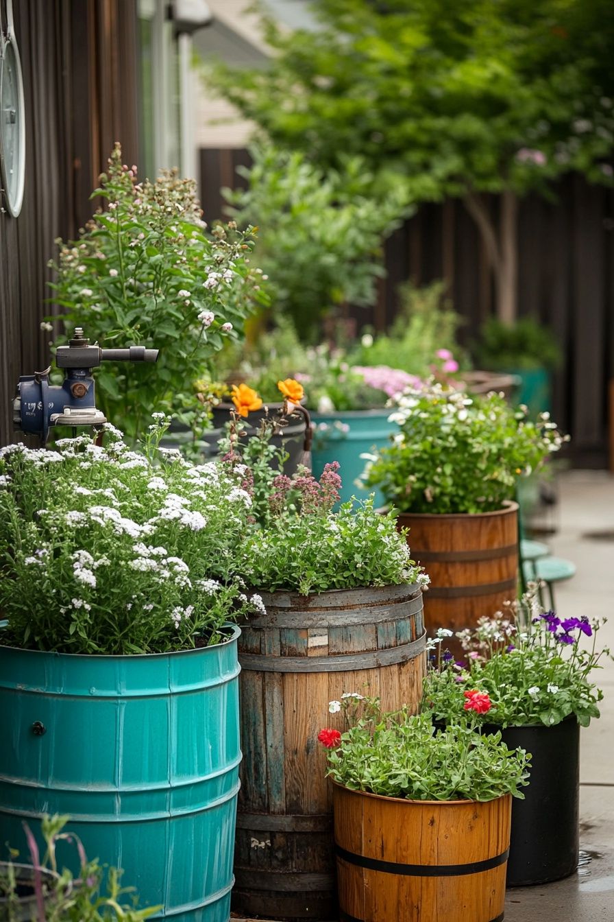 10. Turn Old Barrels and Drums into Garden Planters