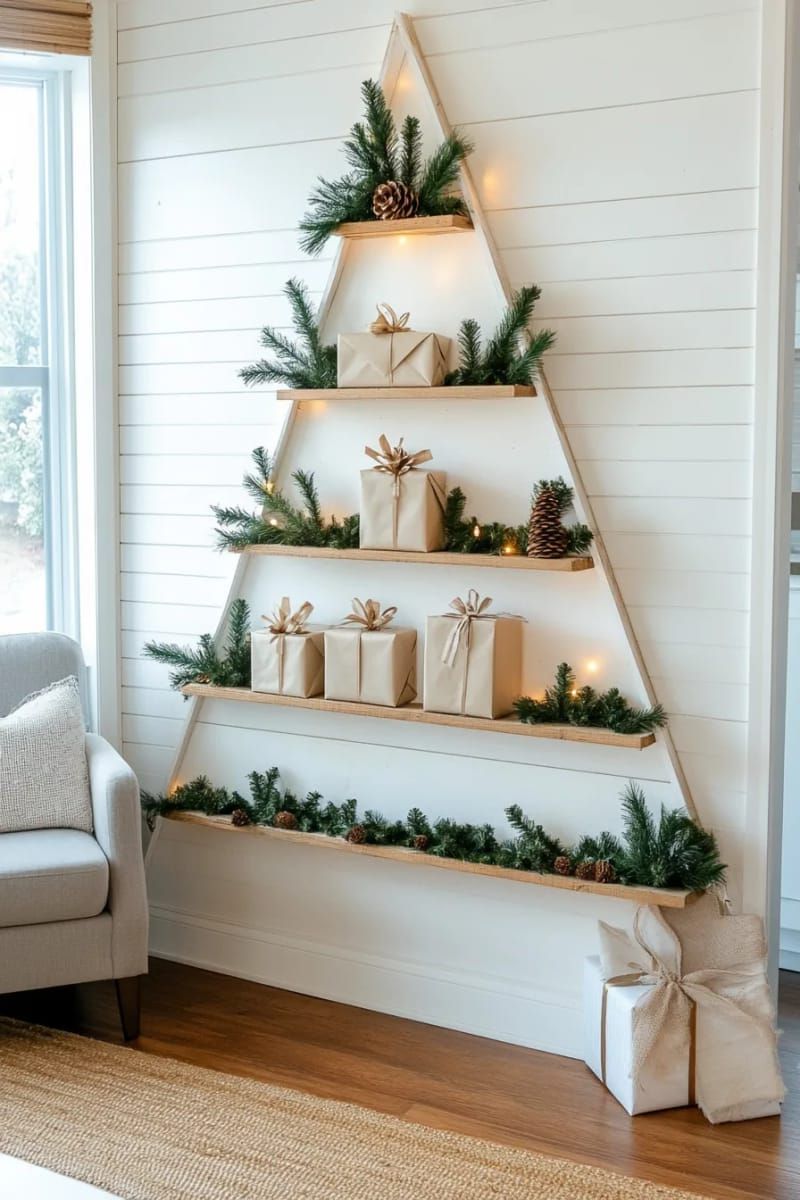 5. Triangle pallet shelf tree for gift display