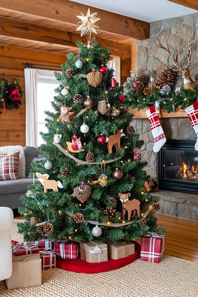 15. Woodland Animal Ornaments on the Tree