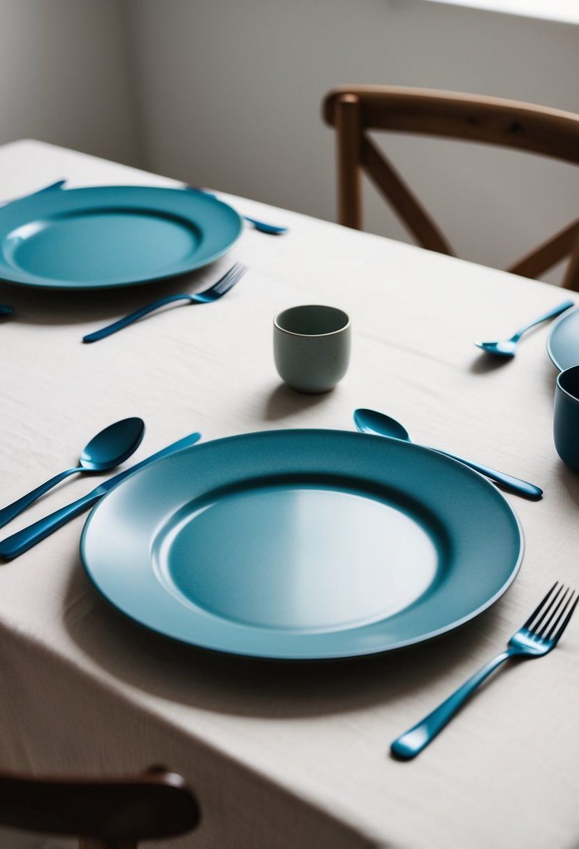 15) Easy dusty blue flatware accents