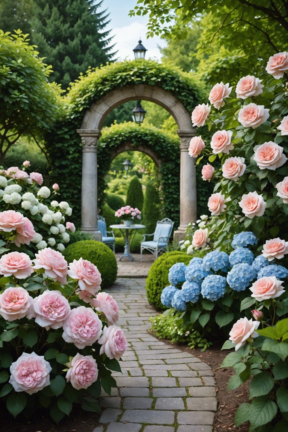 Pairing Roses With Hydrangeas
