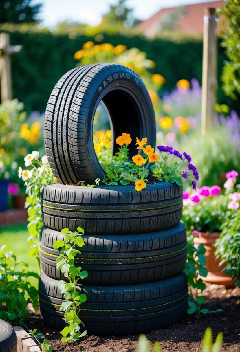 Turning Old Tires into Planters