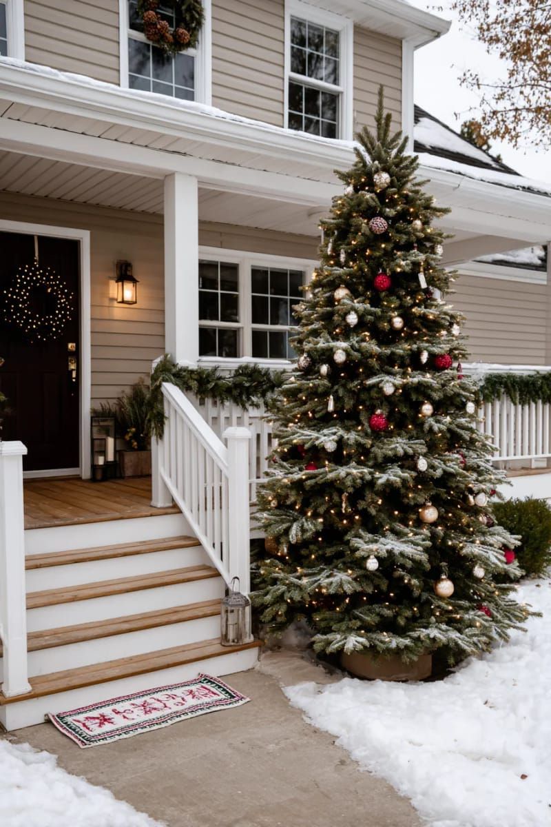 15. Outdoor Christmas tree with soft white lights - photo 2