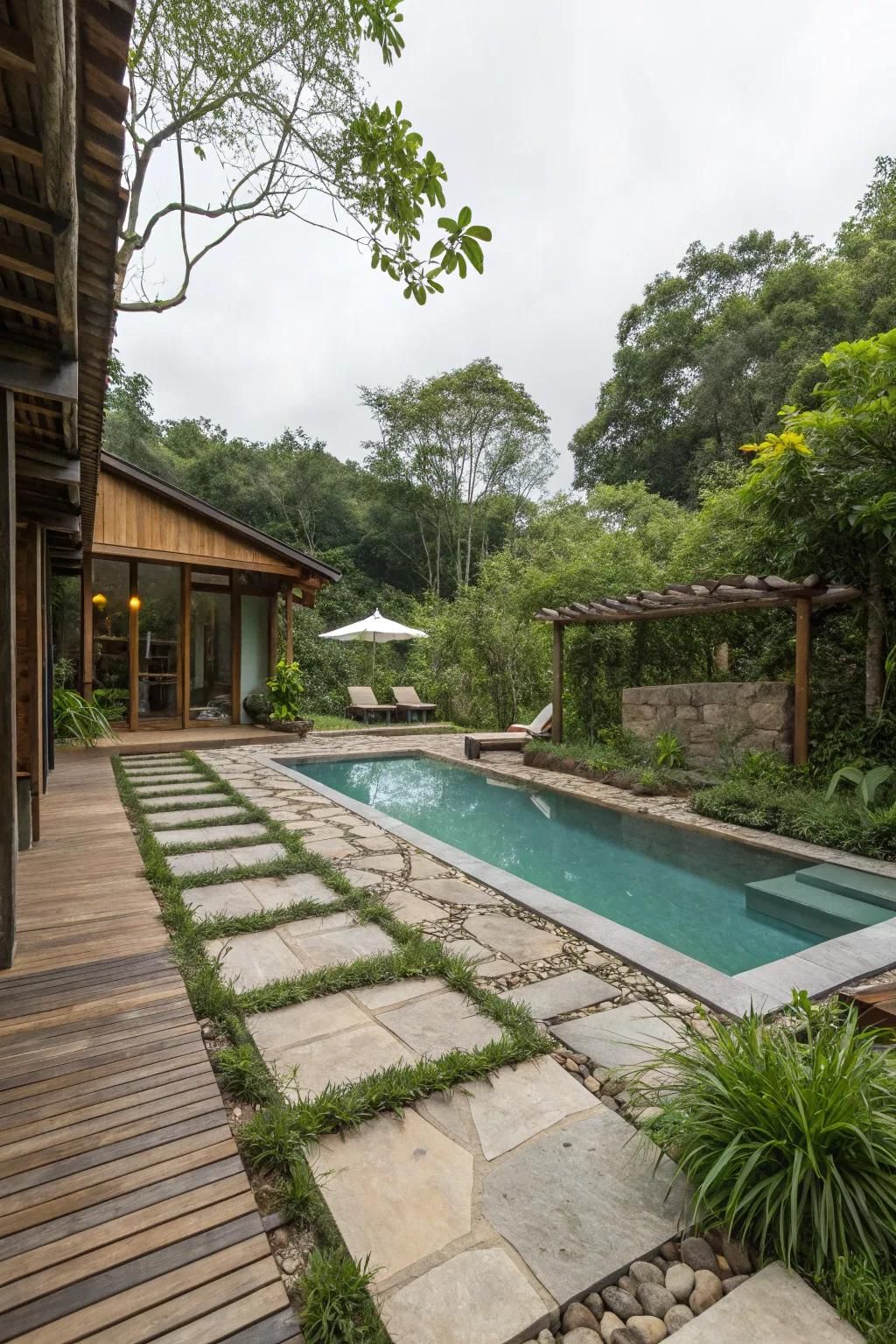 Wooden Decking and Garden Pathways