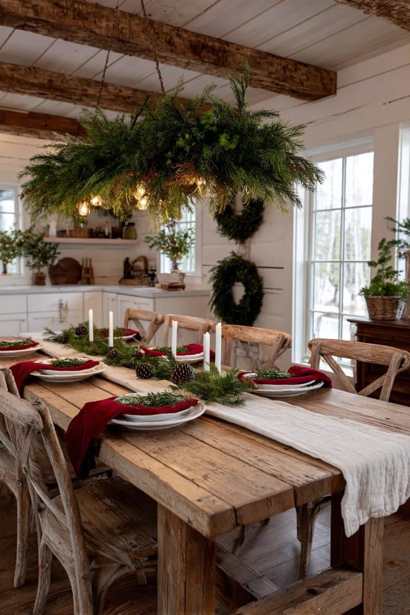 22. Pine Branch Chandelier With Velvet Ribbon - photo 2