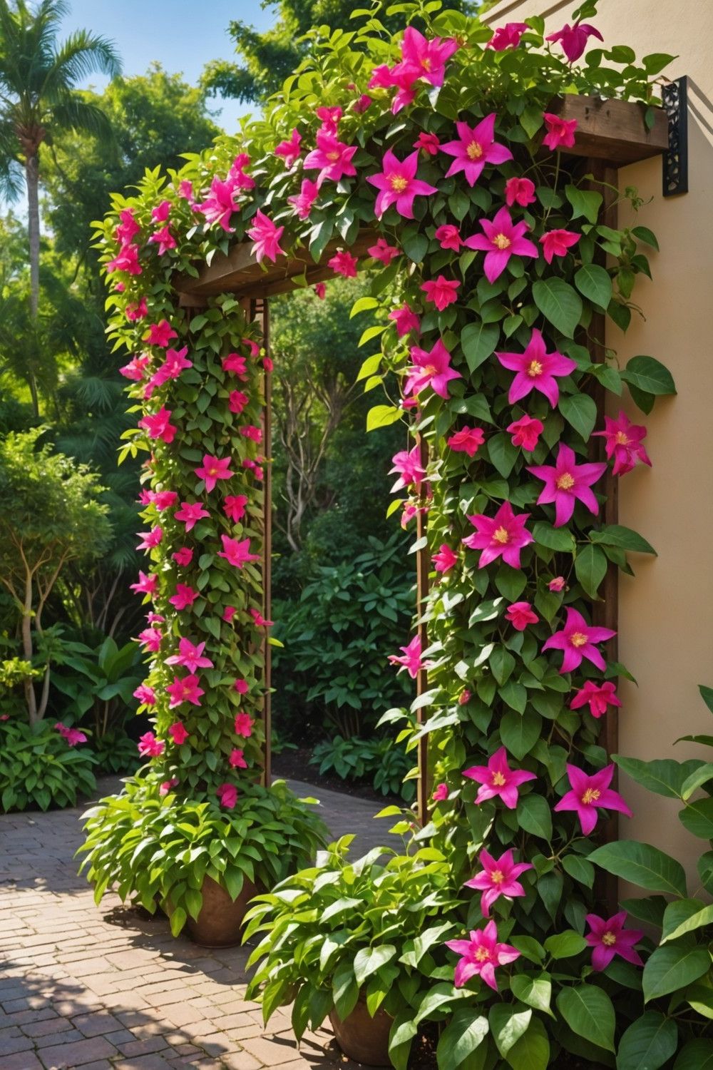 A Vertical Garden with Climbing Vines