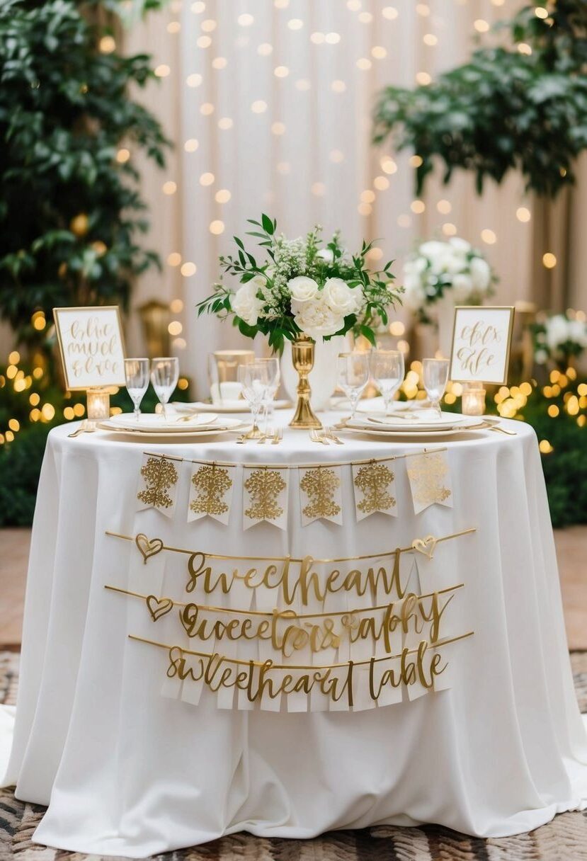 6) White and Gold Calligraphy Signage