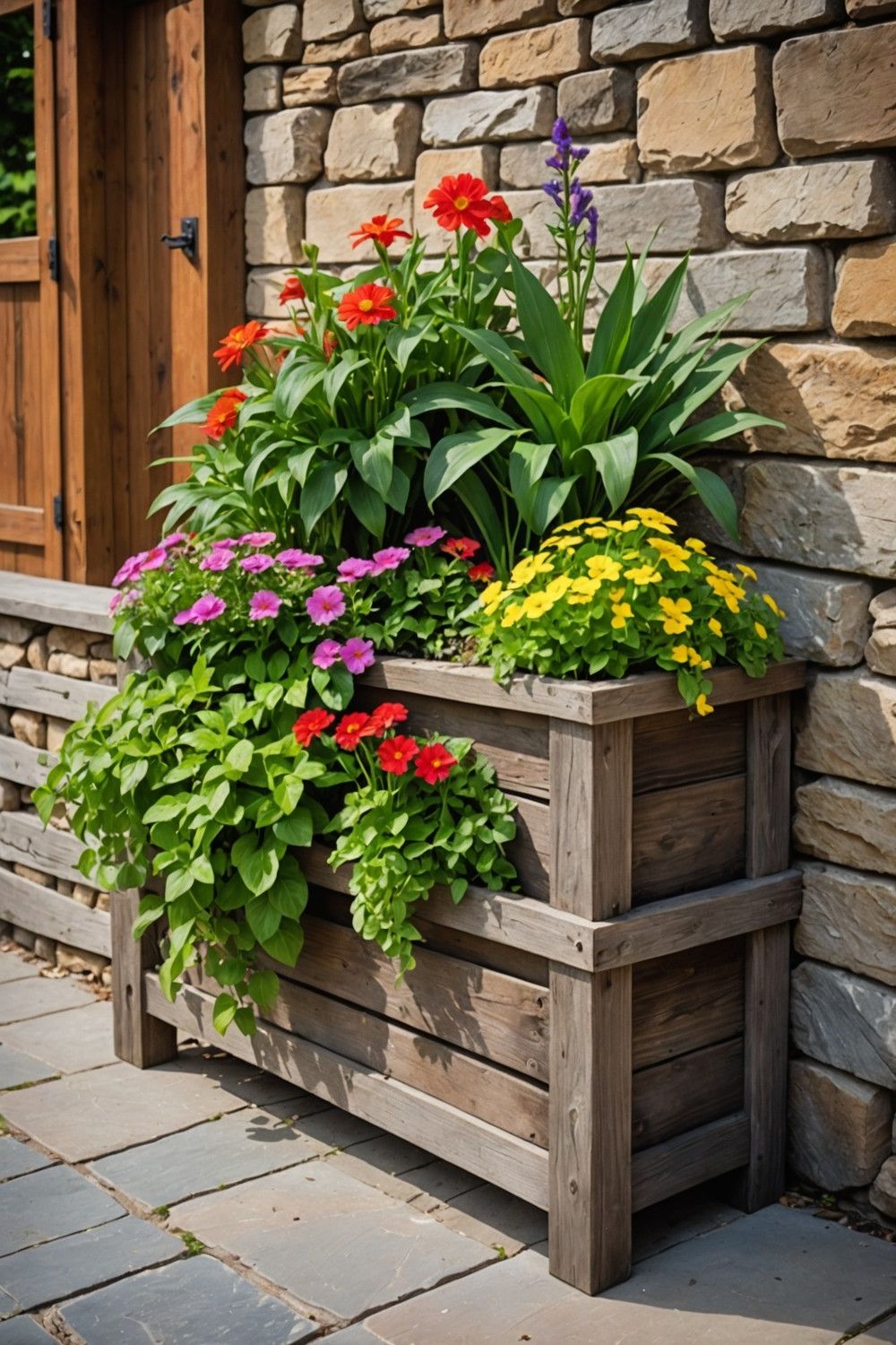 Charming Rustic Wooden Planter Boxes