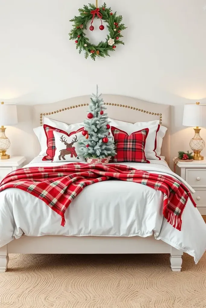 Classic Red and White Christmas Bedroom Looks