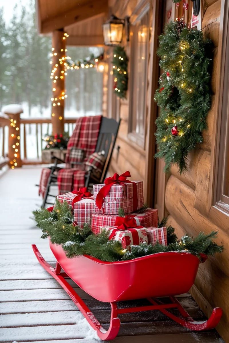 4. Red Sleigh Filled With Wrapped Gifts - photo 3