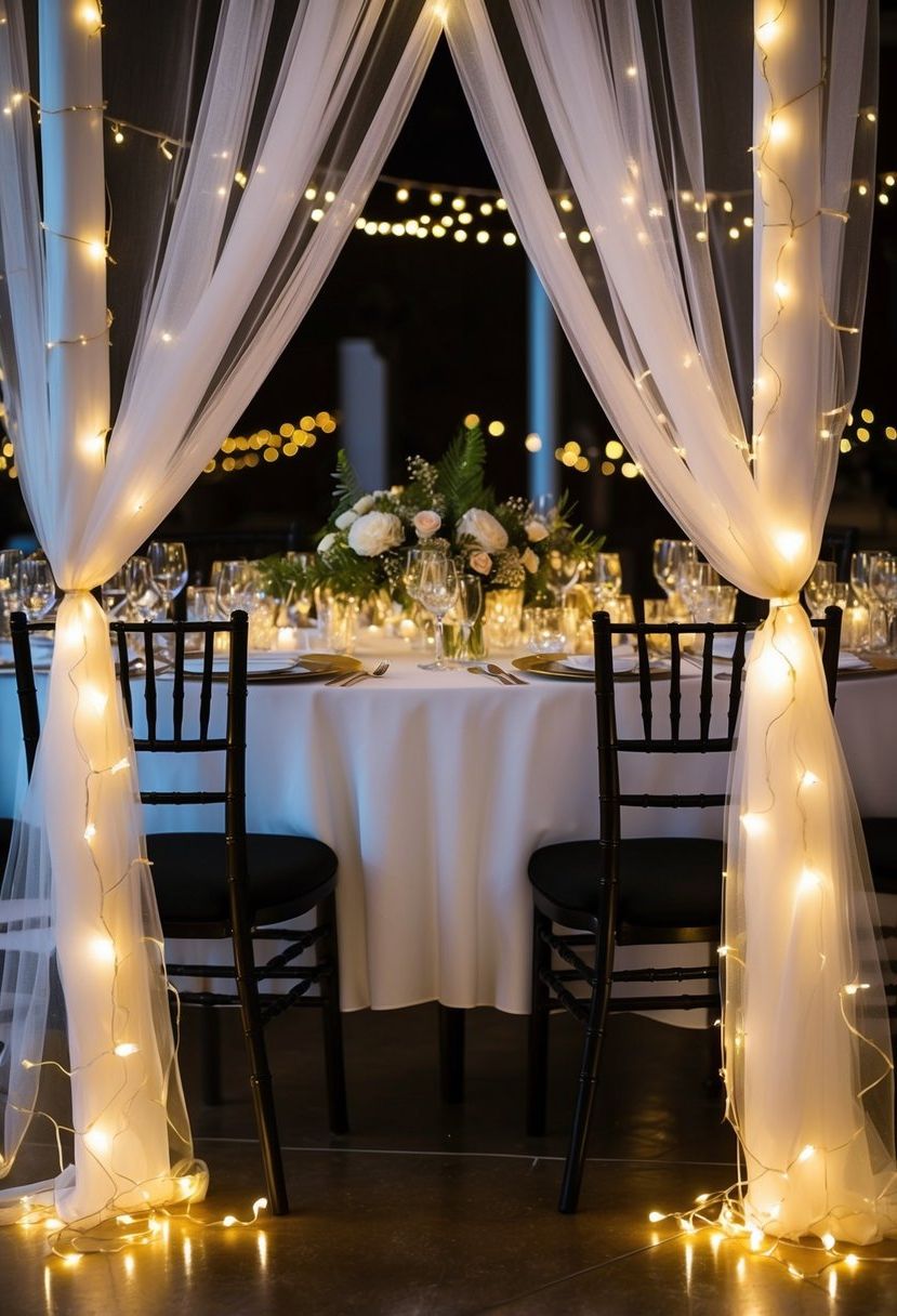 9) Weave Tulle and Fairy Lights Together