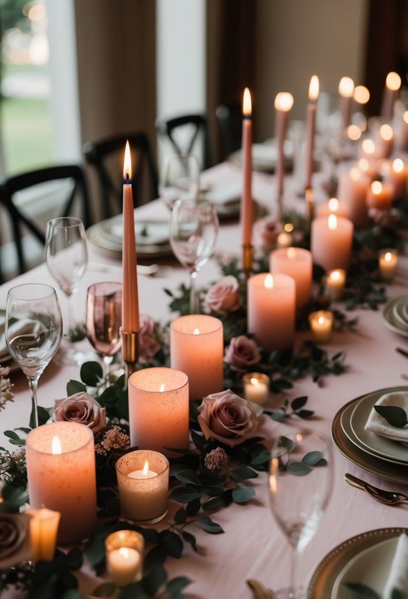 3) Dusty Rose Candle Decor