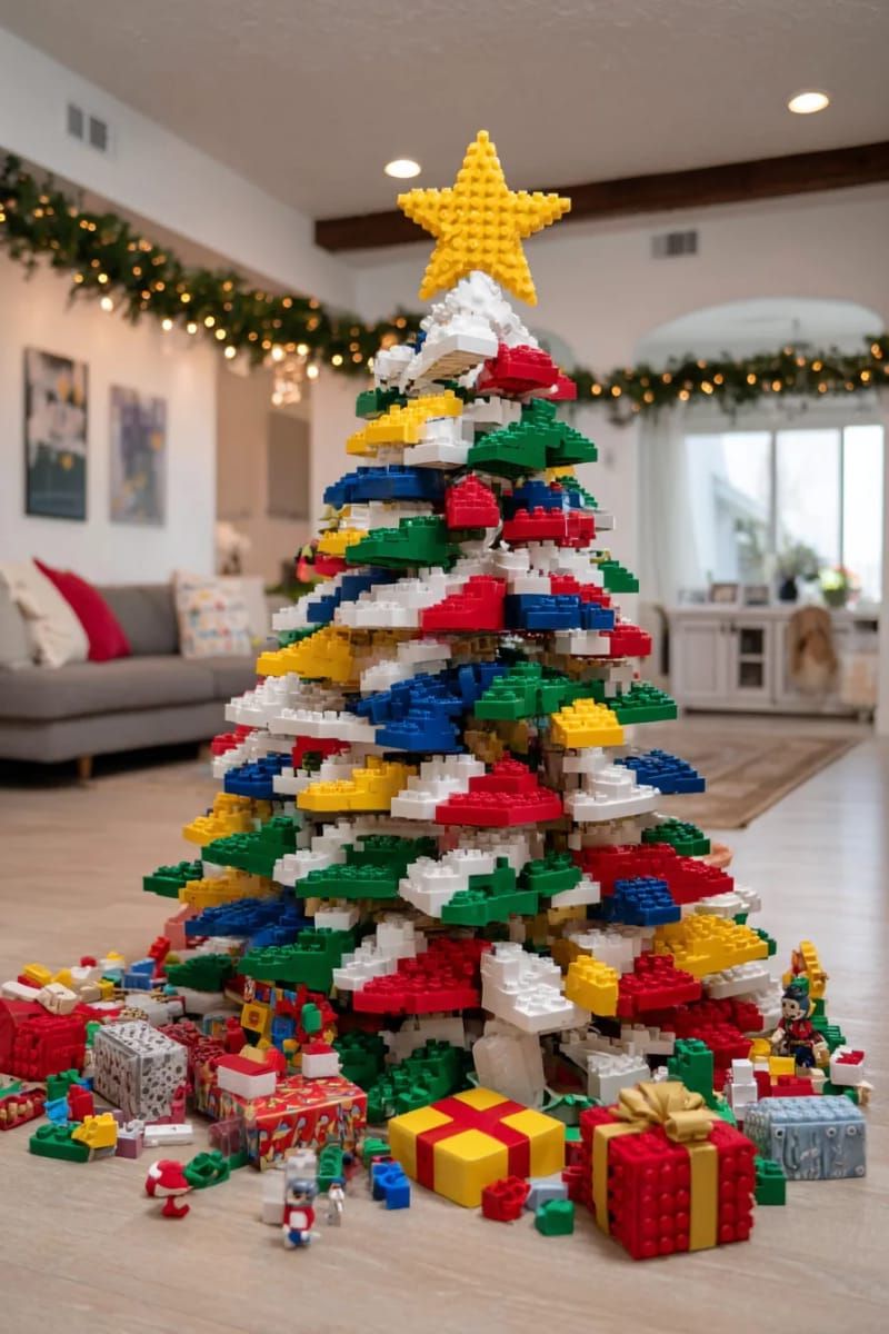 12. Toy block or Lego Christmas tree build