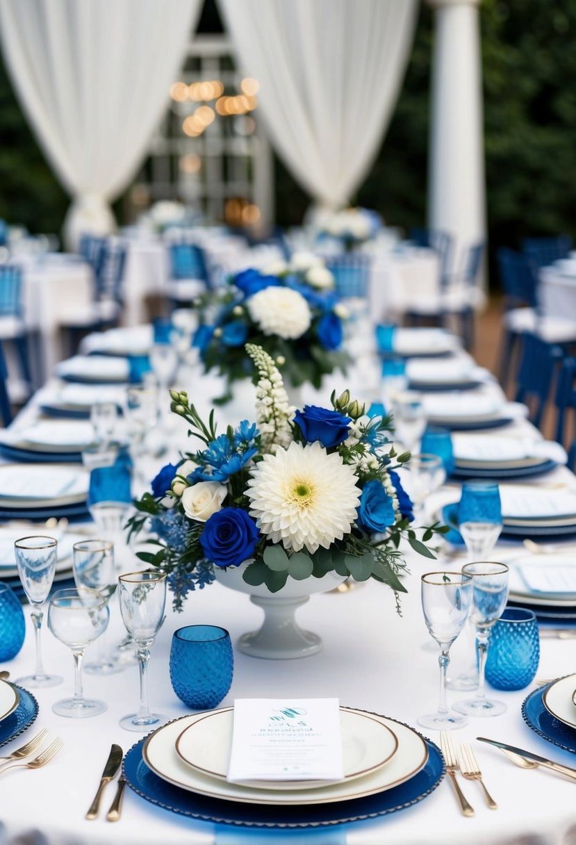 15 Blue &amp; White Wedding Table Decor Ideas!