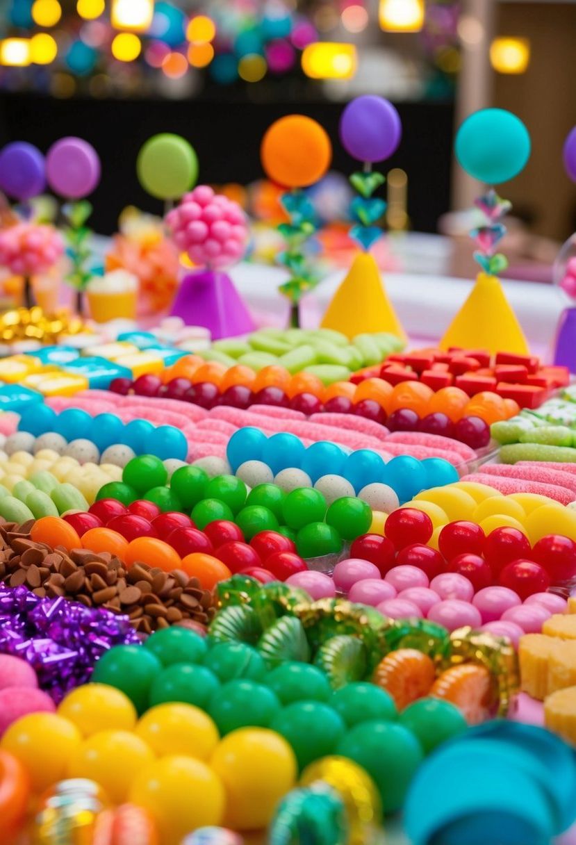 6) Color-Coordinated Candy Station Ideas