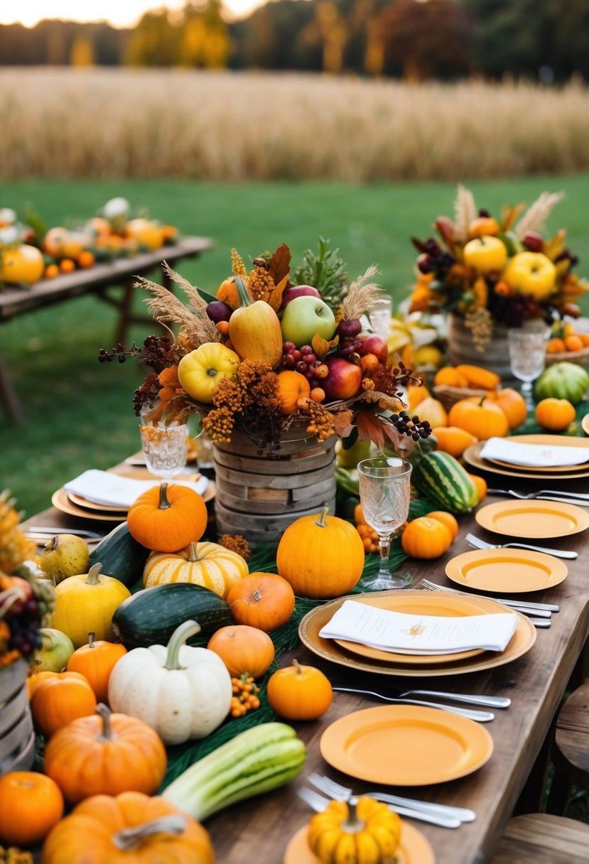 13) Autumn produce decorations