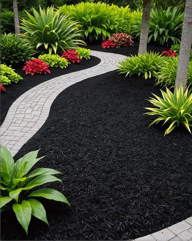Black Mulch for Tropical Plant Beds
