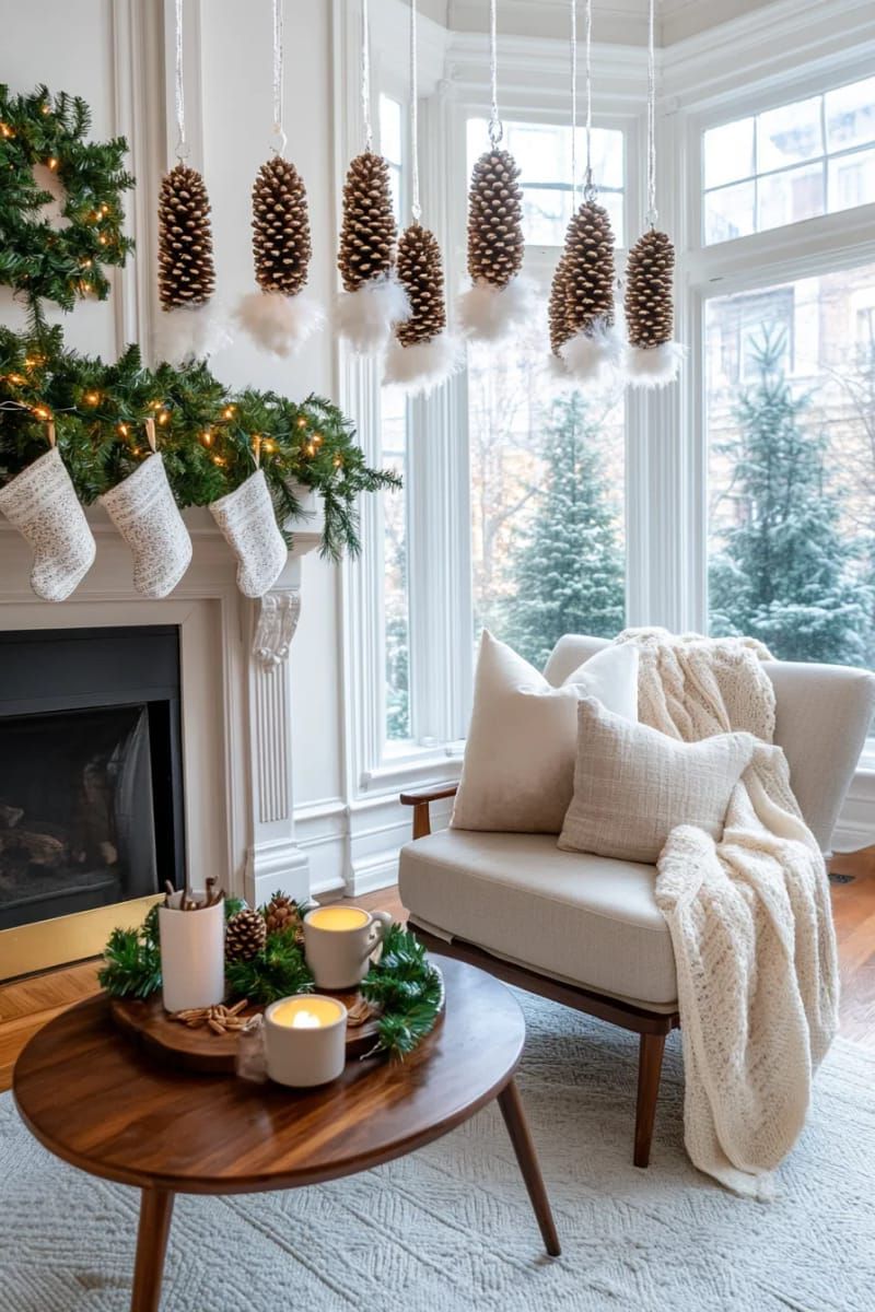 17. Snow-Coated Pinecone Clusters Hung for a Wintry Look - photo 3
