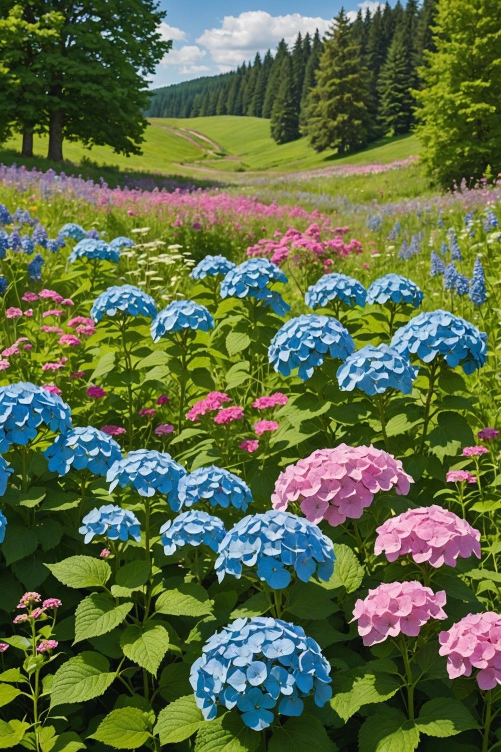 Elegant Hydrangea Accents for Wildflower Meadows