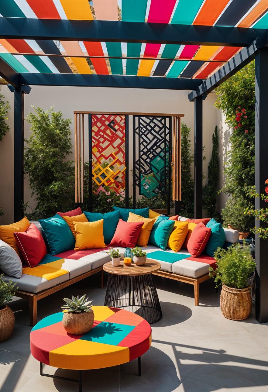 12. Bold Patio Art and Color Accents - photo 2