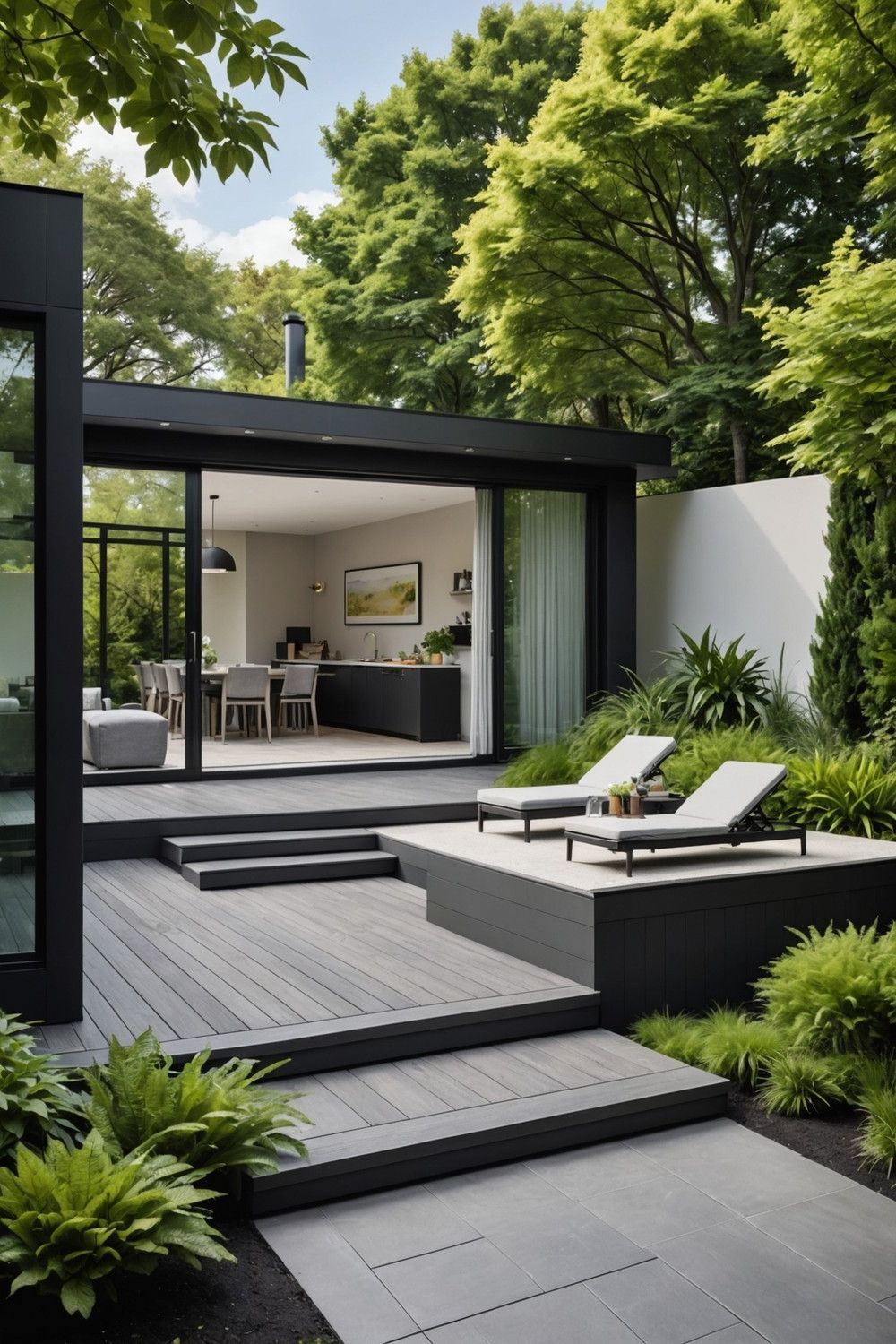 Sliding Steps With a Retractable Screen