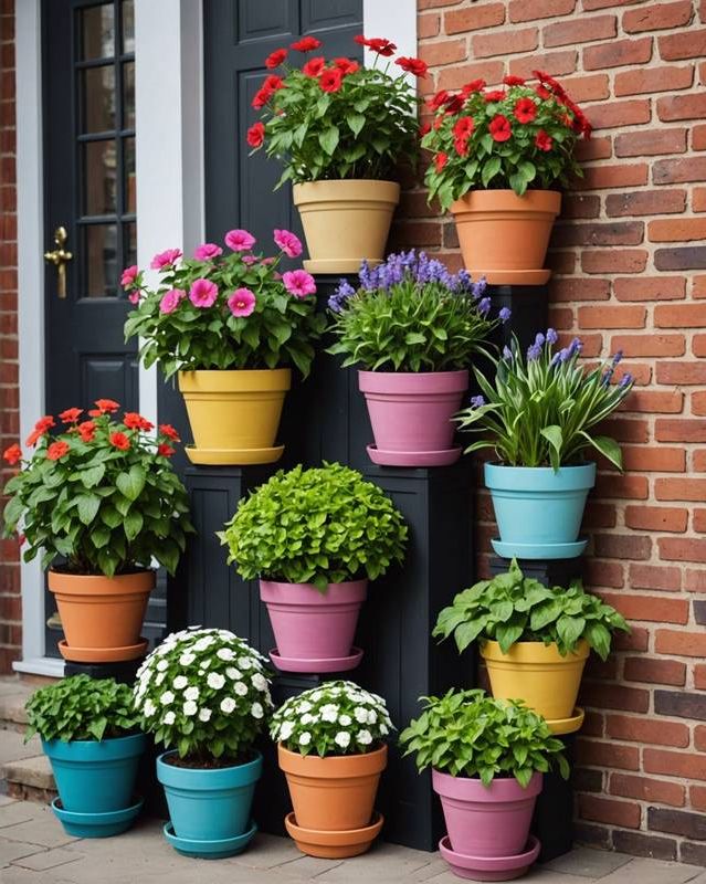 Stacked Flower Pot Planters