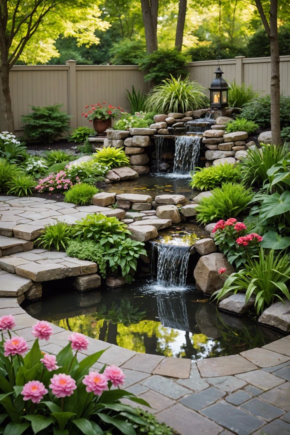Backyard Retreat with Water Features