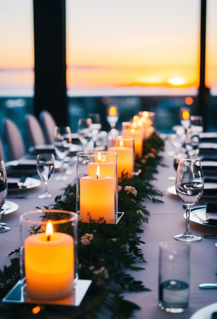 7) Floating Candles for a Modern Table