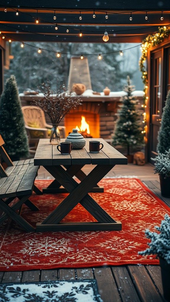 Layering Outdoor Rugs for Warmth