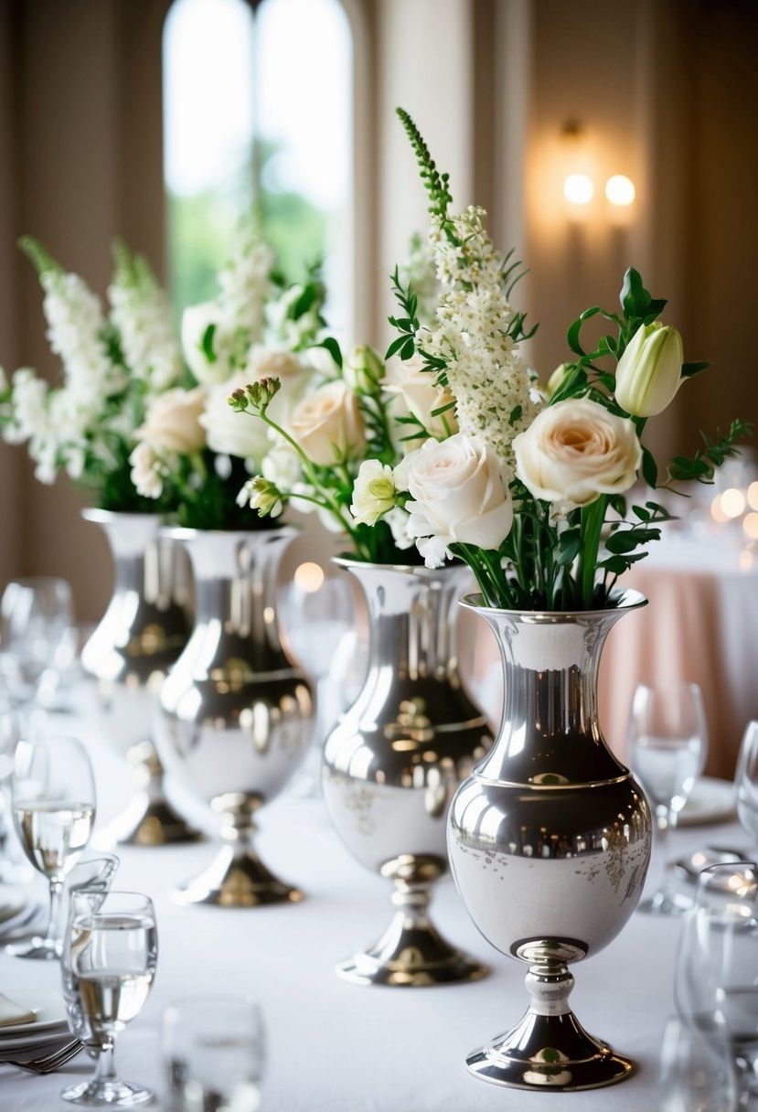10) Choose Metallic Vases for Extra Shine