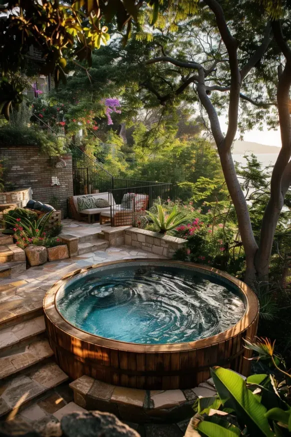 Natural-Style Above Ground Pool Retreat