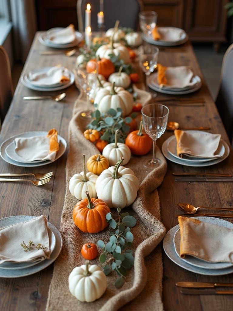 Add Burlap Table Runners for Texture