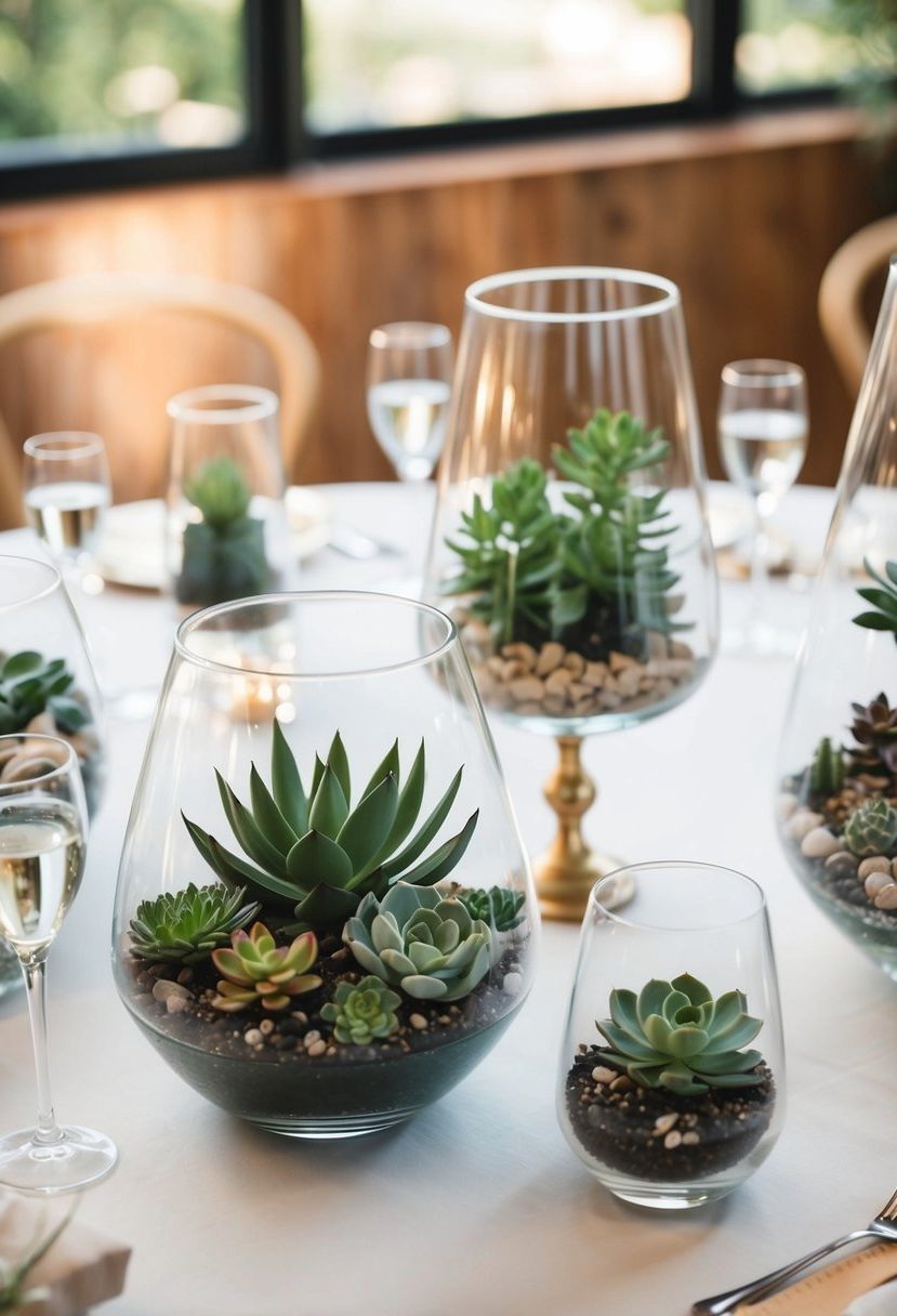 11) Glass Terrariums with Succulents