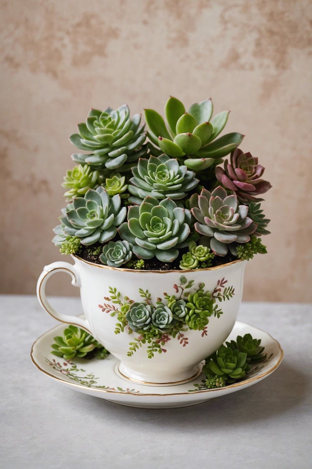 8. Whimsical Crassula Teacup Planter