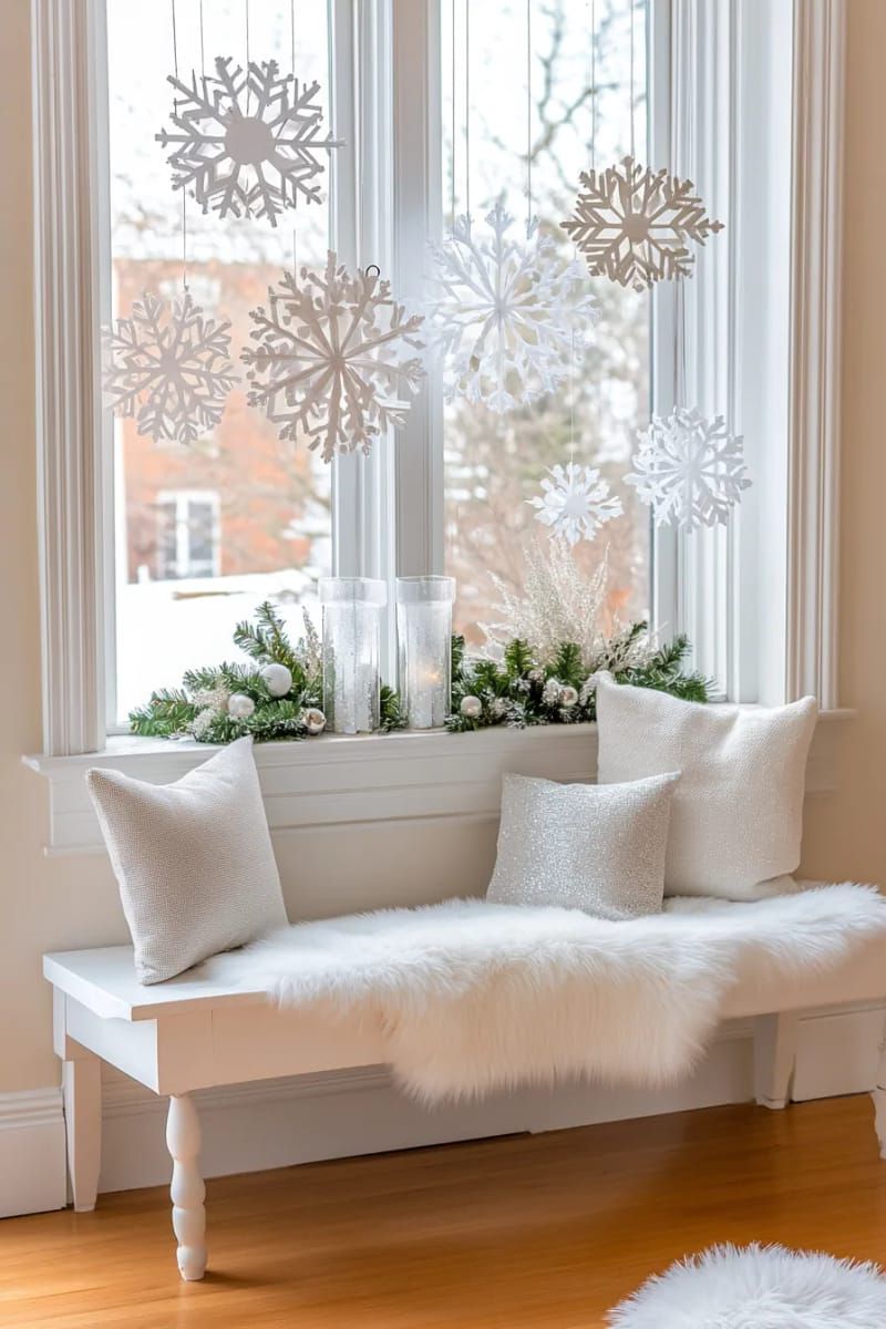 4. Paper Snowflake Garland for Windows