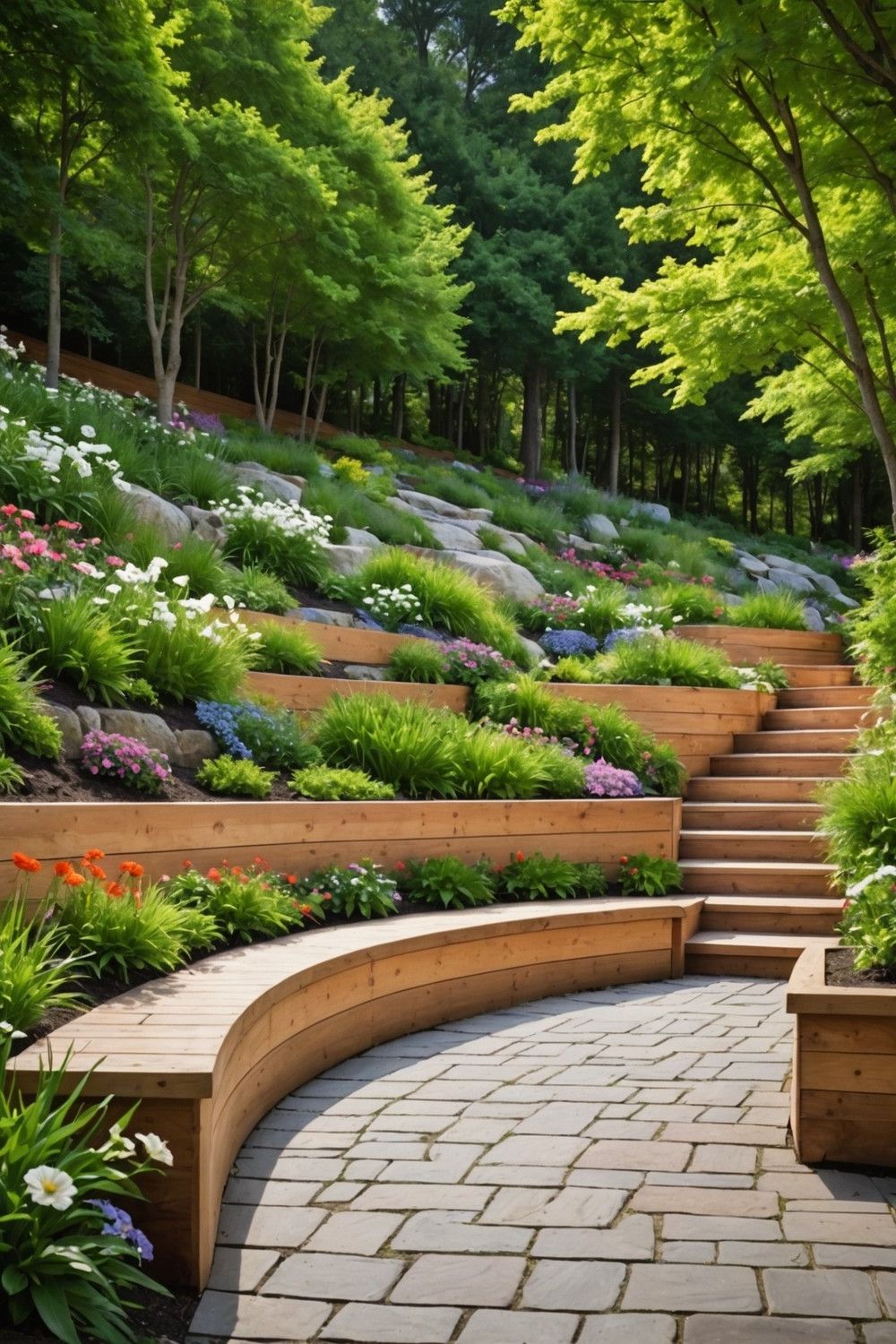 Timber Wall with Built-in Seating