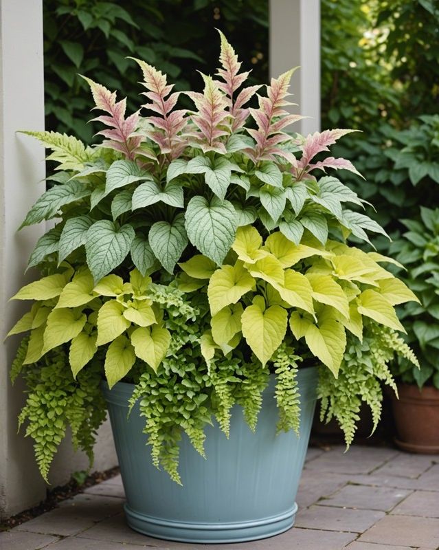 Classic Coleus Container With Pastel Colors