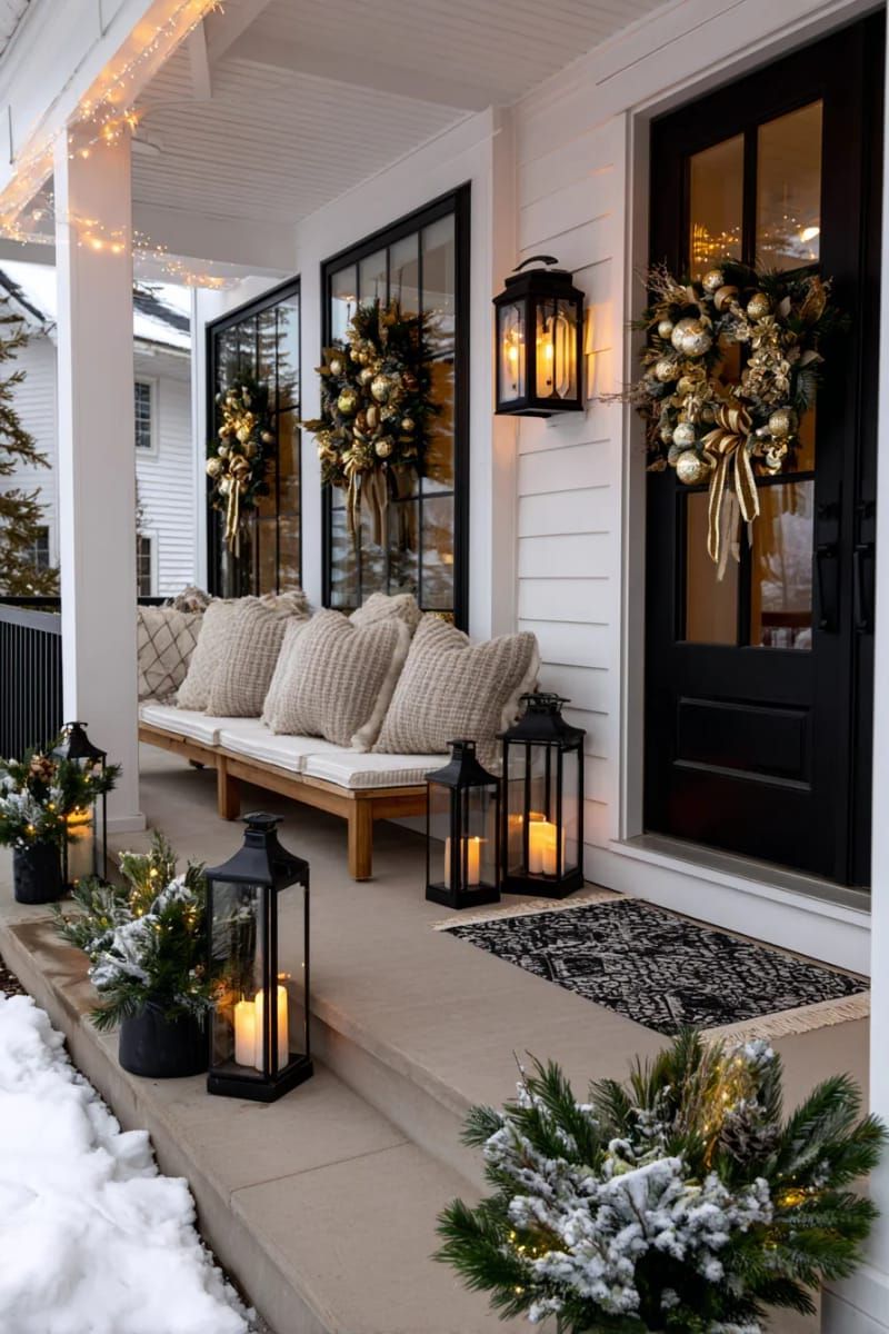 6. Gold and Black Ornaments with Eucalyptus Accents - photo 3