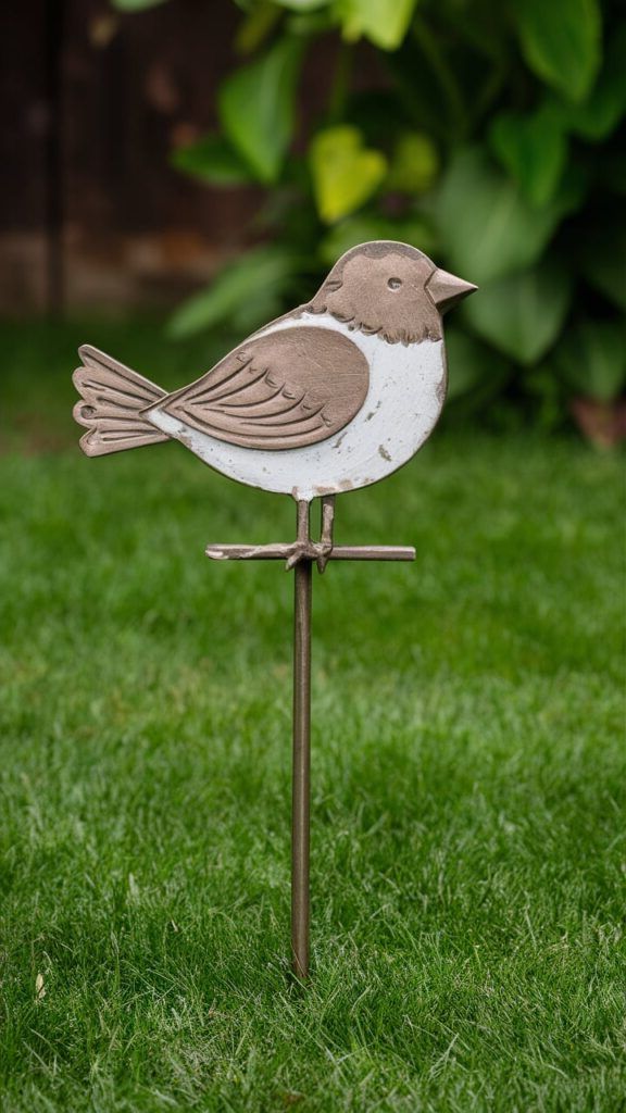 Bird-Shaped Metal Plant Markers